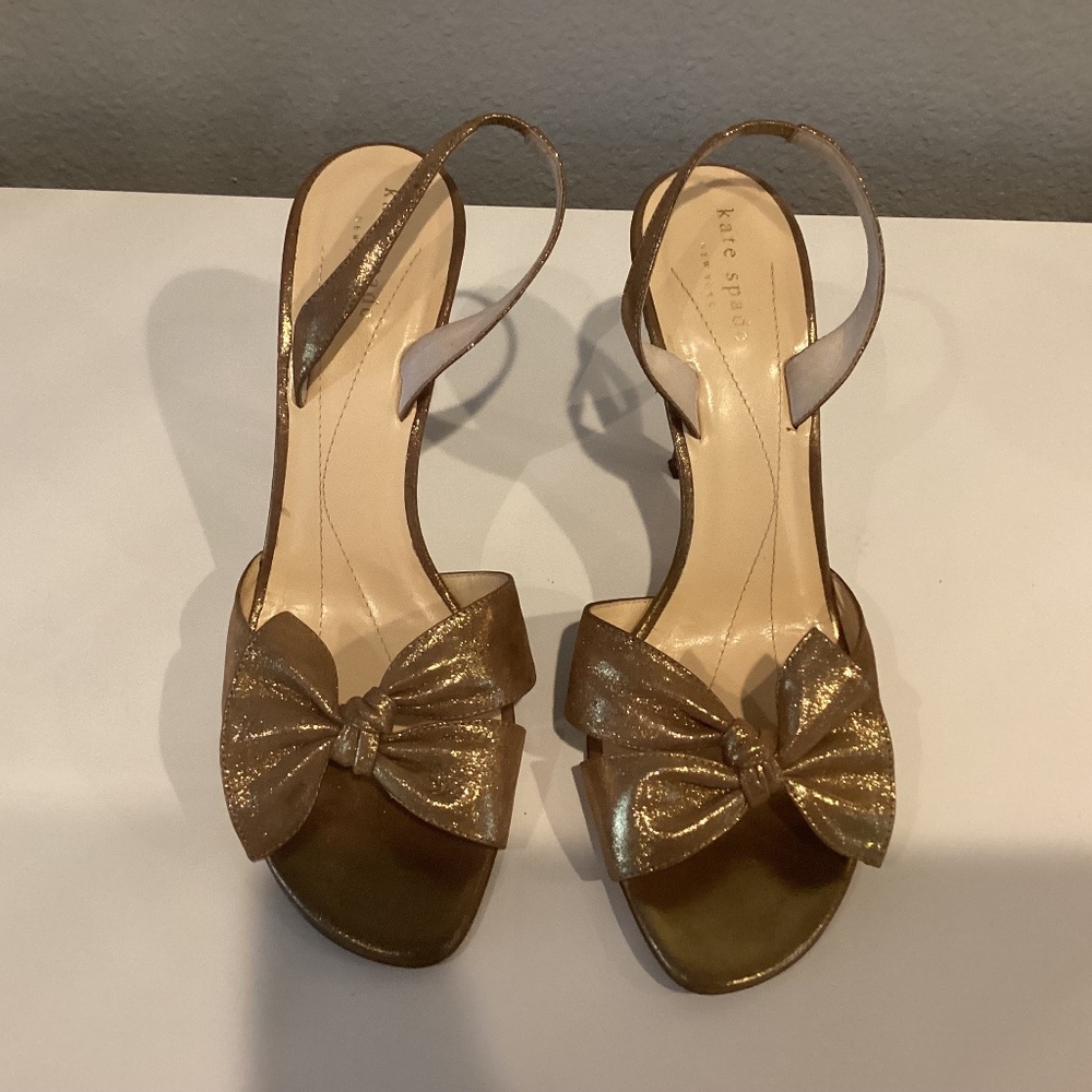 KATE SPADE GOLD 4INCH SLING BACK SANDAL